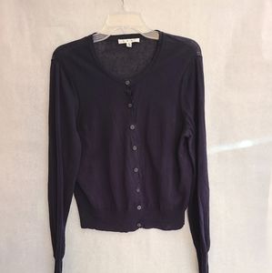 CAbi XL Button Front Cardigan Navy Blue